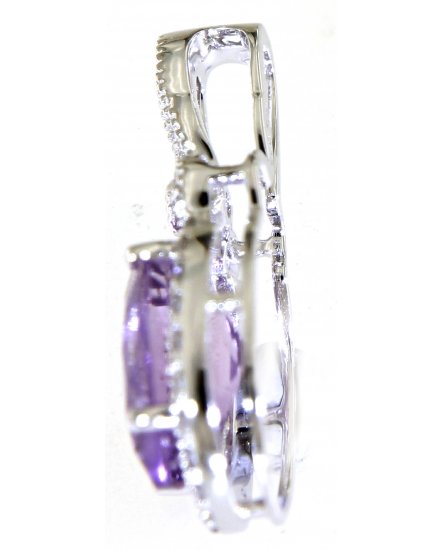 OVAL AMETHYST DIAMOND PENDANT (TP2579)
