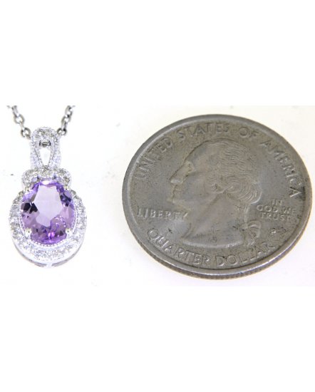 OVAL AMETHYST DIAMOND PENDANT (TP2579)