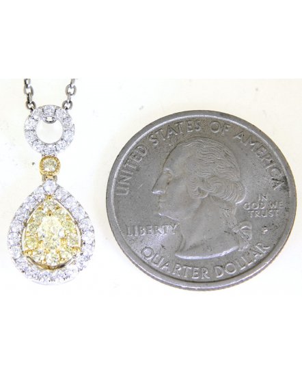 MULTI TONE PEAR DIAMOND PENDANT (TP2593)