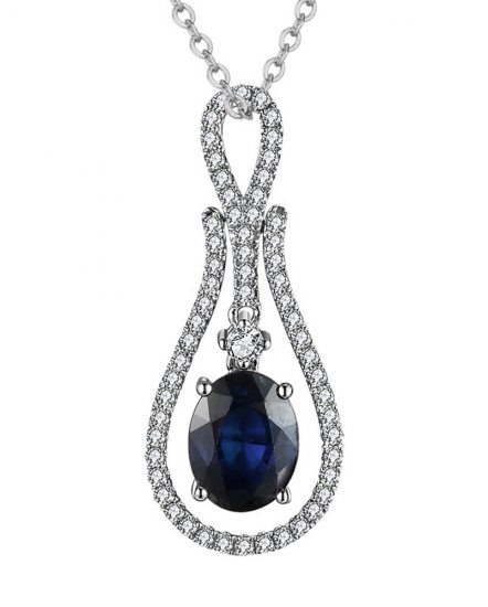 OVAL SAPPHIRE DIAMOND PENDANT (TP2598)