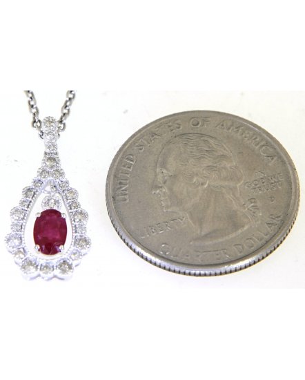 OVAL RUBY DIAMOND PENDANT (TP2632)