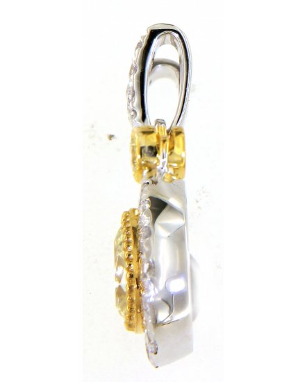 MULTI TONE PEAR DIAMOND PENDANT (TP2636)