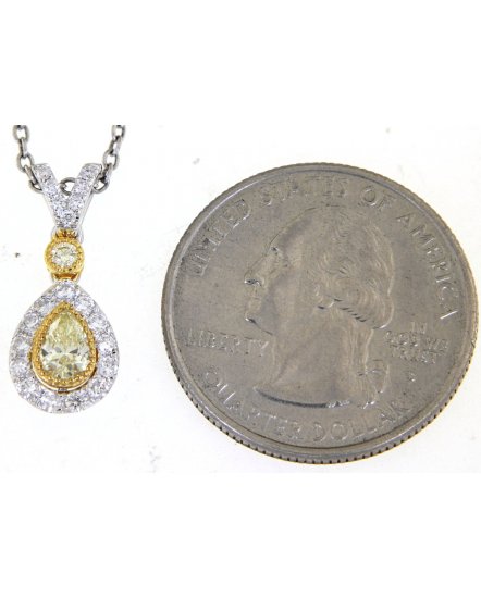 MULTI TONE PEAR DIAMOND PENDANT (TP2636)