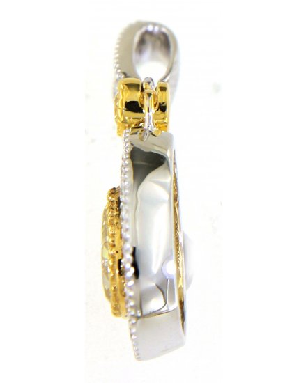 MULTI TONE PEAR DIAMOND PENDANT (TP2637)