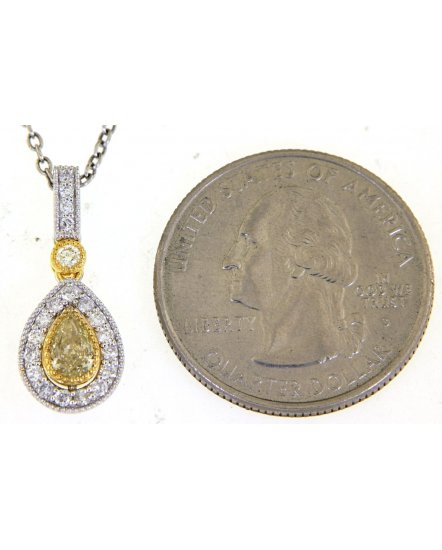 MULTI TONE PEAR DIAMOND PENDANT (TP2637)