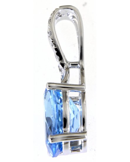 OVAL SWISS BLUE TOPAZ DIAMOND PENDANT (TP2642)