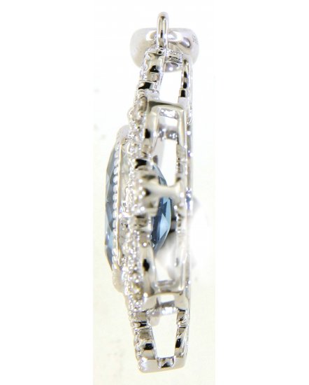 OVAL LONDON BLUE TOPAZ DIAMOND PENDANT (TP2643)
