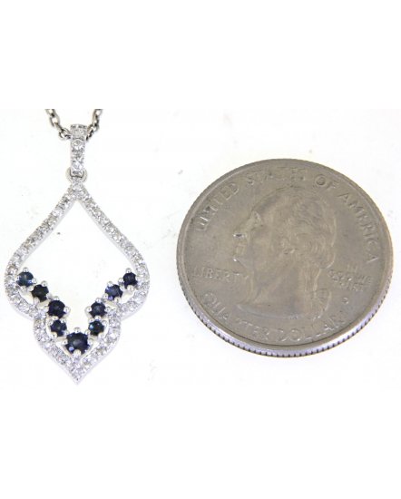 LEAF STYLE COLORED STONE DIAMOND PENDANT (TP2645)