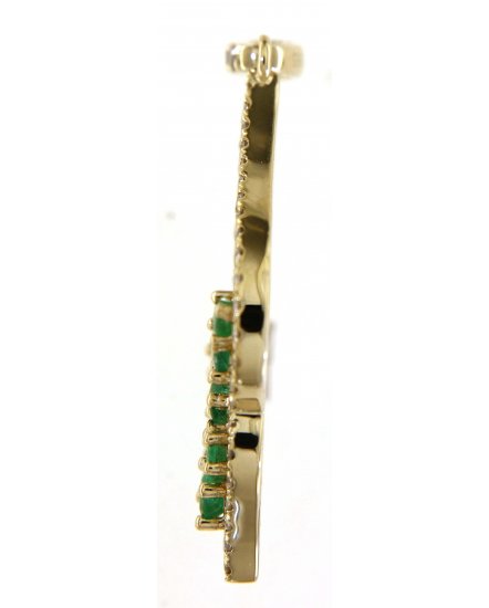 LEAF STYLE COLORED STONE DIAMOND PENDANT (TP2645)
