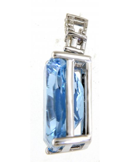 EMERALD CUT SWISS BLUE TOPAZ DIAMOND PENDANT (TP2712)