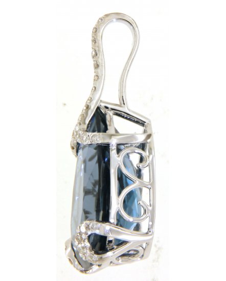 PEAR SHAPE LONDON BLUE TOPAZ DIAMOND PENDANT (TP2715)