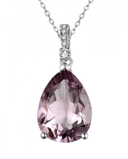 PEAR AMETHYST DIAMOND PENDANT (TP2716)