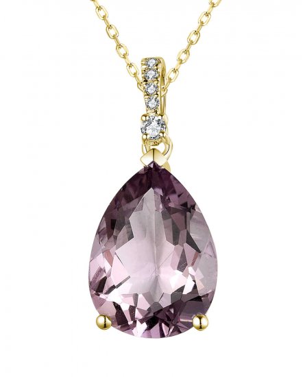 PEAR AMETHYST DIAMOND PENDANT (TP2716)