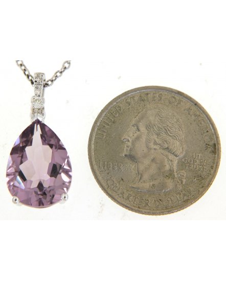 PEAR AMETHYST DIAMOND PENDANT (TP2716)
