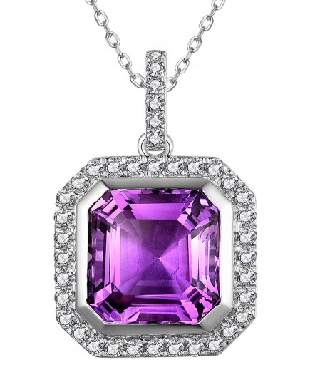 AMETHYST DIAMOND PENDANT (TP2726)