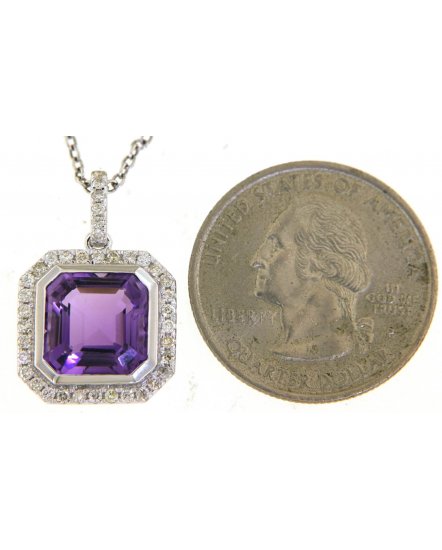 AMETHYST DIAMOND PENDANT (TP2726)