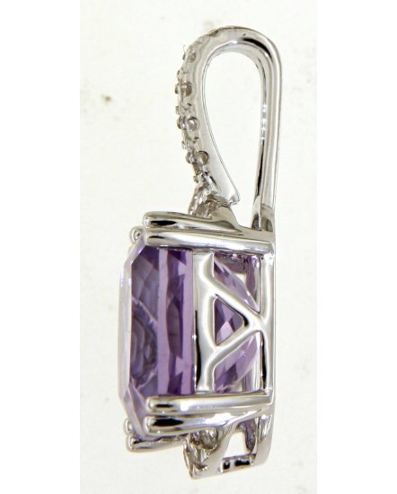 CUSHION AMETHYST DIAMOND PENDANT (TP2727)