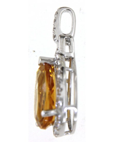 PEAR SHAPE CITRINE DIAMOND PENDANT (TP2754)