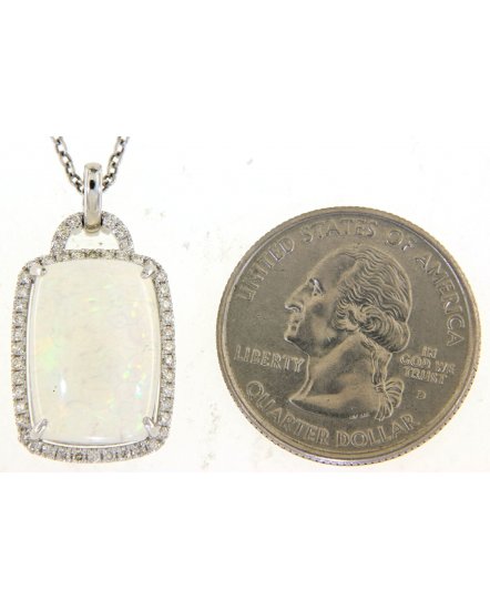 CUSHION OPAL DIAMOND PENDANT (TP2757)