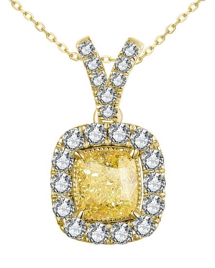 MULTI TONE CUSHION DIAMOND PENDANT (TP2759)