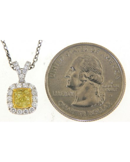 MULTI TONE CUSHION DIAMOND PENDANT (TP2759)