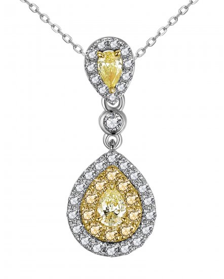 MULTI TONE PEAR DIAMOND PENDANT (TP2766)