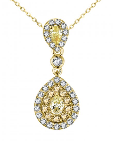 MULTI TONE PEAR DIAMOND PENDANT (TP2766)