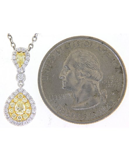 MULTI TONE PEAR DIAMOND PENDANT (TP2766)