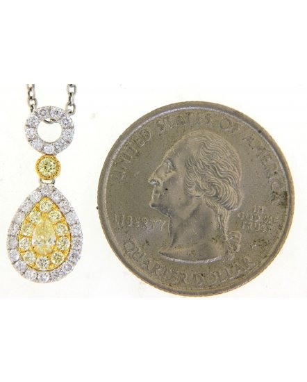 MULTI TONE PEAR DIAMOND PENDANT (TP2767)