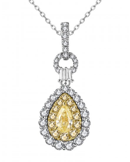 MULTI TONE PEAR DIAMOND PENDANT (TP2768)