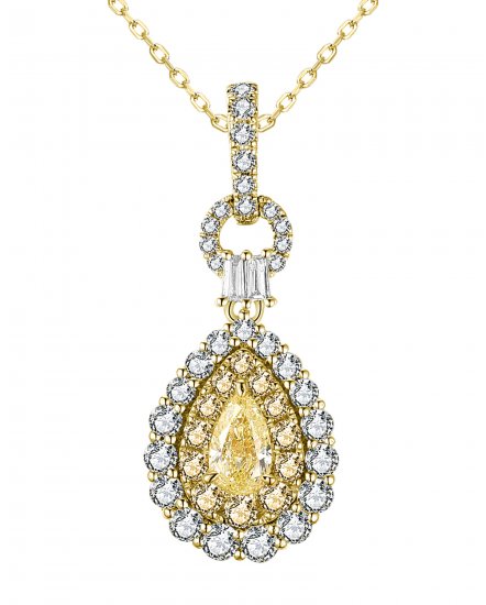 MULTI TONE PEAR DIAMOND PENDANT (TP2768)