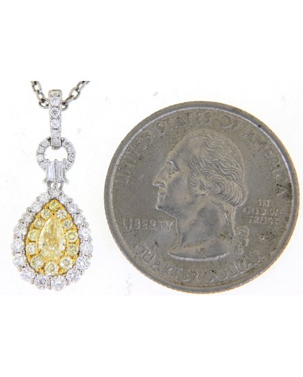 MULTI TONE PEAR DIAMOND PENDANT (TP2768)