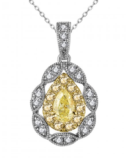 MULTI TONE PEAR DIAMOND PENDANT (TP2769)