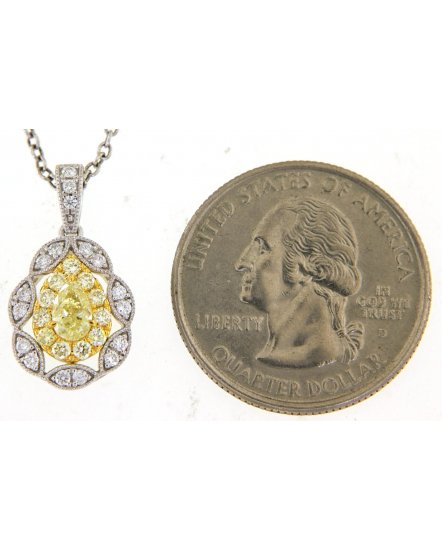 MULTI TONE PEAR DIAMOND PENDANT (TP2769)