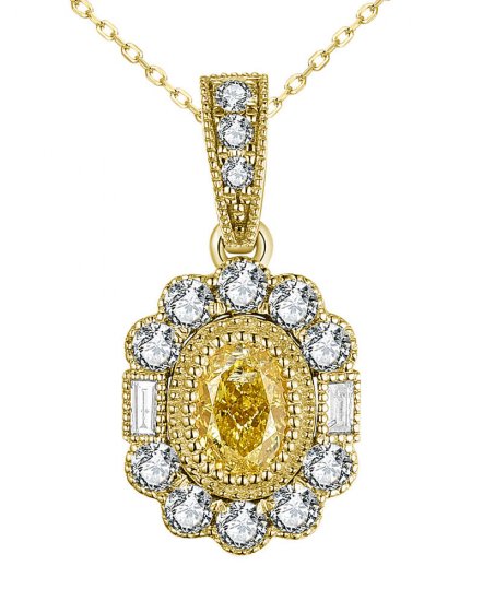 MULTI TONE OVAL DIAMOND PENDANT (TP2771)