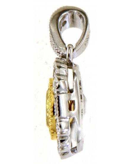 MULTI TONE OVAL DIAMOND PENDANT (TP2771)