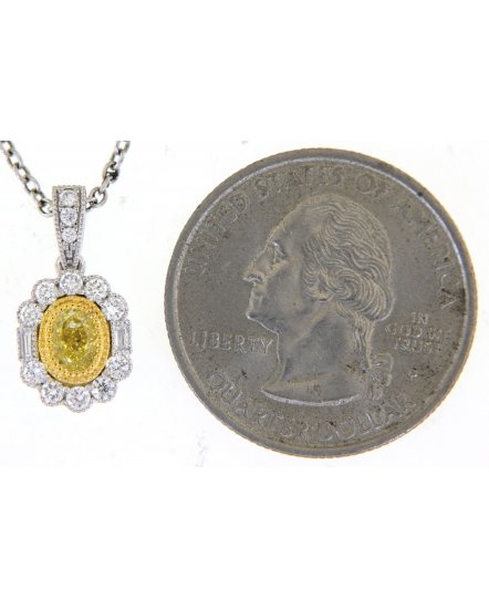 MULTI TONE OVAL DIAMOND PENDANT (TP2771)