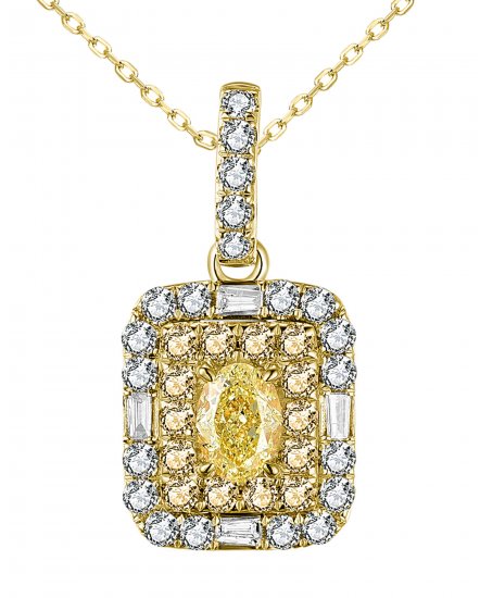 MULTI TONE OVAL DIAMOND PENDANT (TP2772)