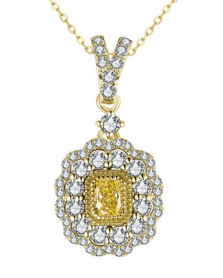 MULTI TONE RADIANT DIAMOND PENDANT (TP2773)