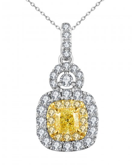 MULTI TONE CUSHION DIAMOND PENDANT (TP2775)