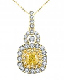 MULTI TONE CUSHION DIAMOND PENDANT (TP2775)