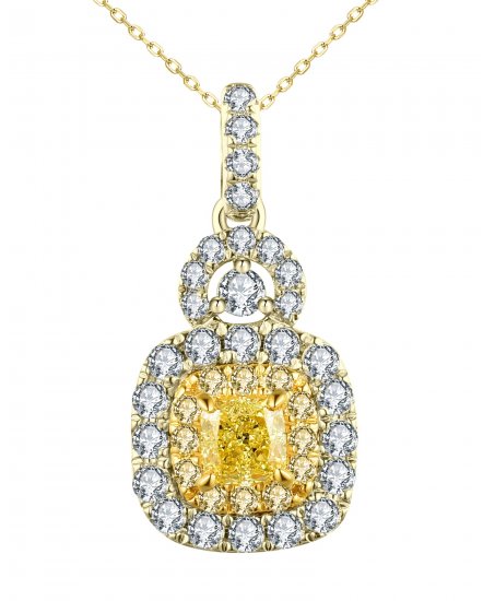 MULTI TONE CUSHION DIAMOND PENDANT (TP2775)