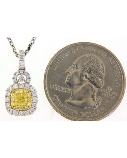 MULTI TONE CUSHION DIAMOND PENDANT (TP2775)