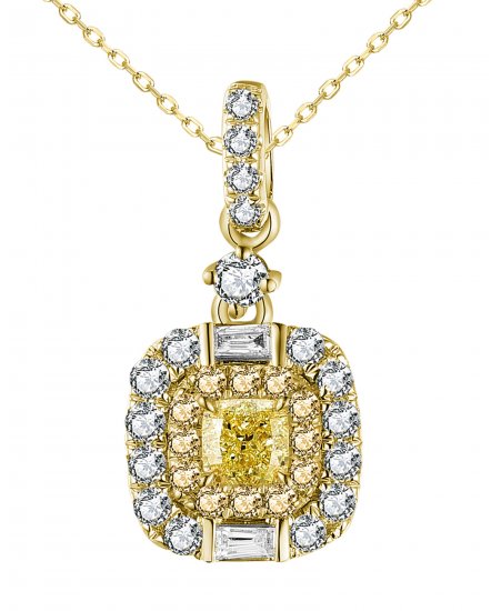MULTI TONE CUSHION DIAMOND PENDANT (TP2776)