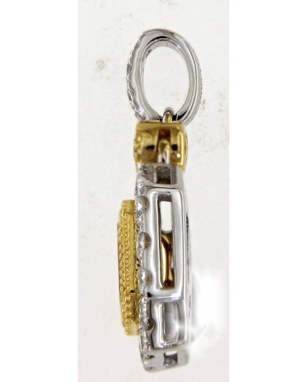 MULTI TONE EMERALD CUT DIAMOND PENDANT (TP2777)