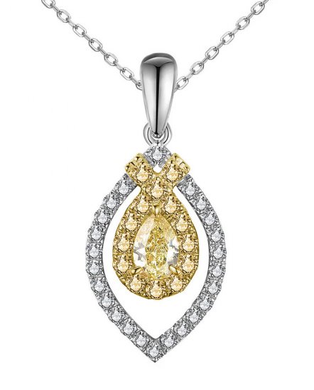 MULTI TONE PEAR DIAMOND PENDANT (TP2781)