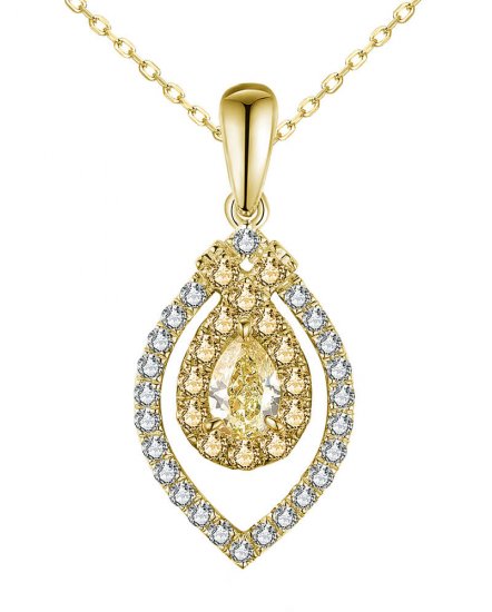 MULTI TONE PEAR DIAMOND PENDANT (TP2781)
