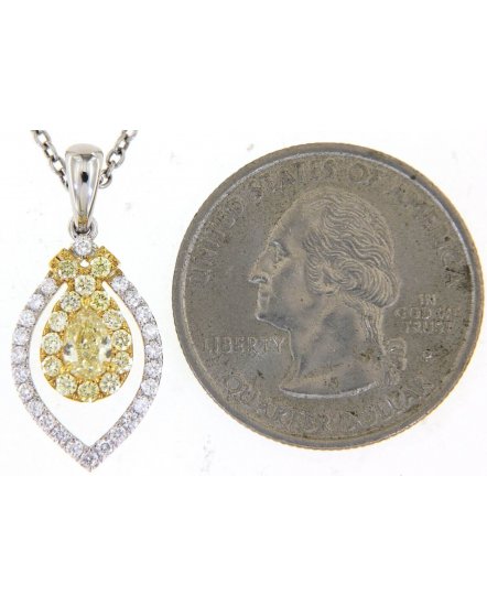 MULTI TONE PEAR DIAMOND PENDANT (TP2781)