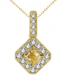 MULTI TONE  PRINCESS CUT DIAMOND PENDANT (TP2783)