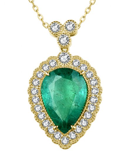 PEAR EMERALD DIAMOND PENDANT (TP2785)